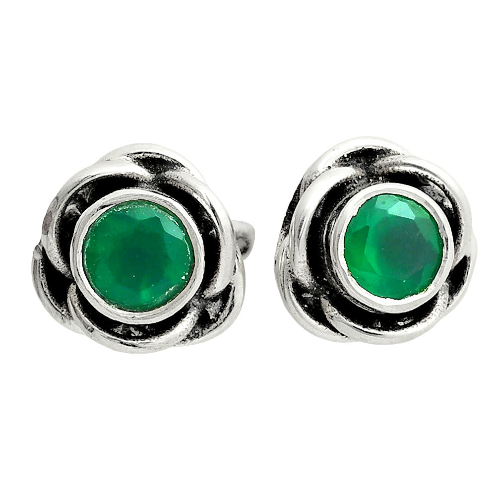 Premium Quality Green Onyx Stud Earrings E-1248 21-EE10228