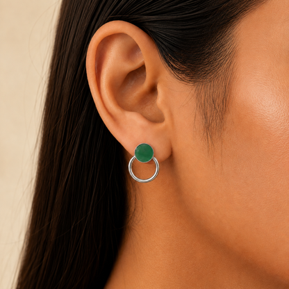 Premium Quality Natural Green Onyx Earrings T-1013 21-EE10229