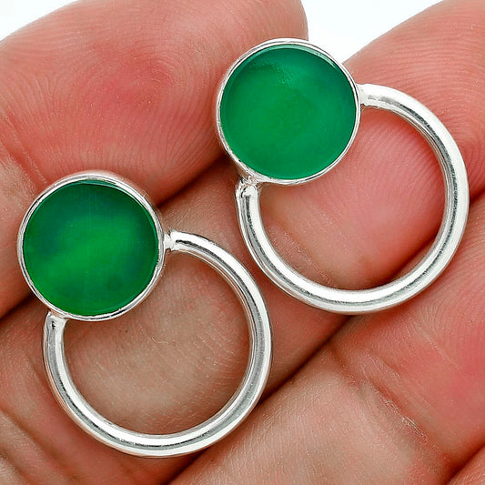 Premium Quality Natural Green Onyx Earrings T-1013 21-EE10229