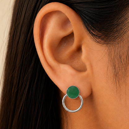 Premium Quality Natural Green Onyx Earrings T-1013 21-EE10229
