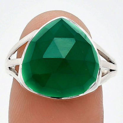Premium Quality Green Onyx Checker Ring size-8.5 R-1003 21-ER10268
