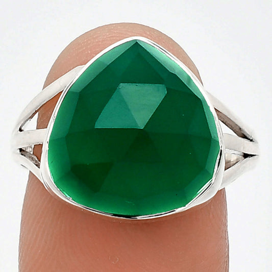 Premium Quality Green Onyx Checker Ring size-8.5 R-1003 21-ER10268