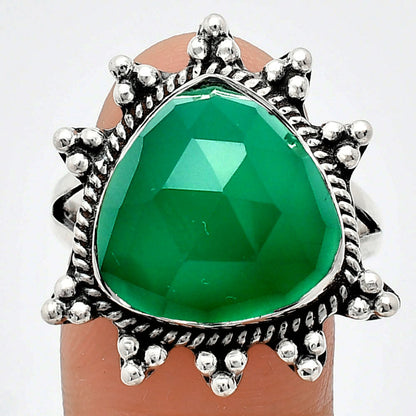 Premium Quality Green Onyx Checker Ring size-9.5 R-1234 21-ER10269