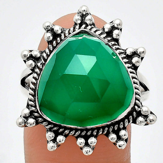 Premium Quality Green Onyx Checker Ring size-9.5 R-1234 21-ER10269