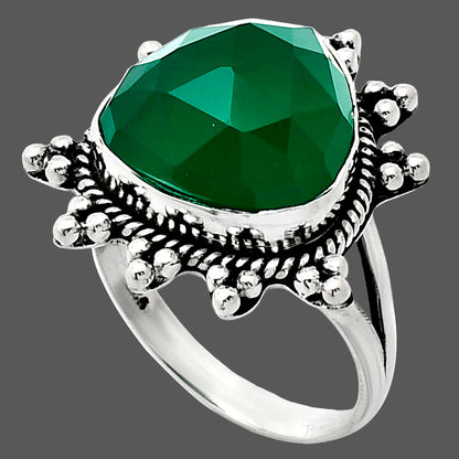 Premium Quality Green Onyx Checker Ring size-9.5 R-1234 21-ER10269