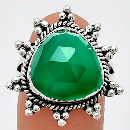Premium Quality Green Onyx Checker Ring size-8 R-1234 21-ER10270