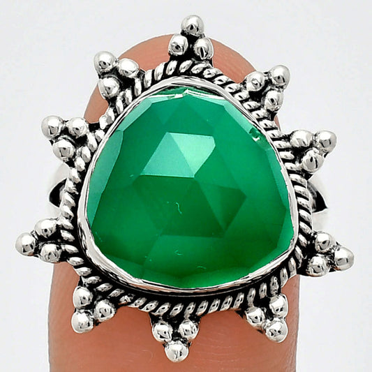 Premium Quality Green Onyx Checker Ring size-8 R-1234 21-ER10270