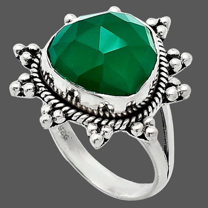 Premium Quality Green Onyx Checker Ring size-8 R-1234 21-ER10270