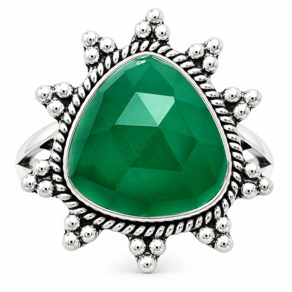 Premium Quality Green Onyx Checker Ring size-9 R-1234 21-ER10271