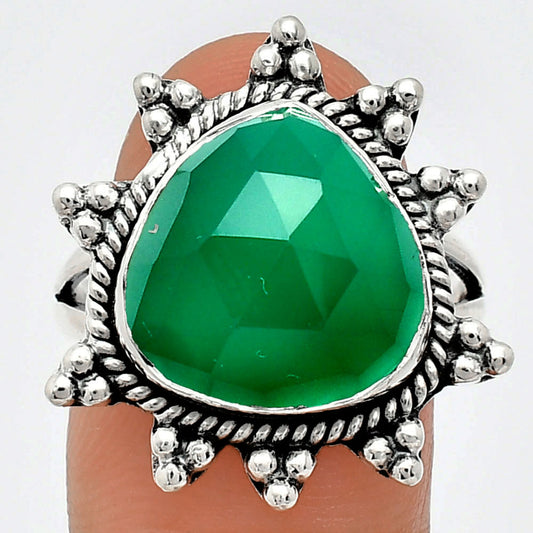 Premium Quality Green Onyx Checker Ring size-9 R-1234 21-ER10271