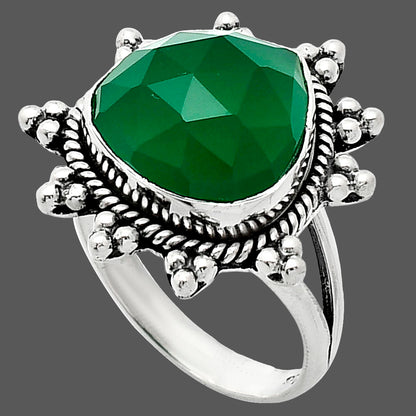 Premium Quality Green Onyx Checker Ring size-9 R-1234 21-ER10271