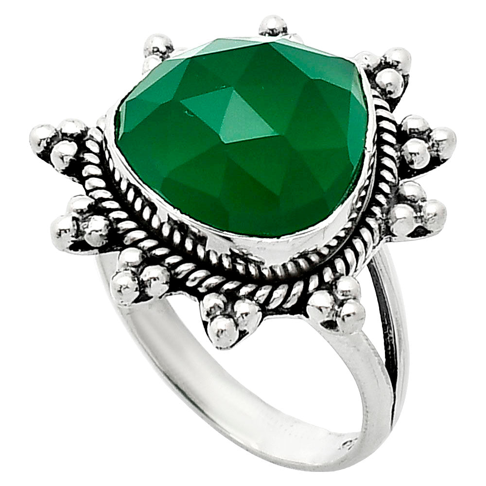 Premium Quality Green Onyx Checker Ring size-9 R-1234 21-ER10271