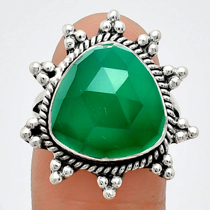 Premium Quality Green Onyx Checker Ring size-7 R-1234 21-ER10272