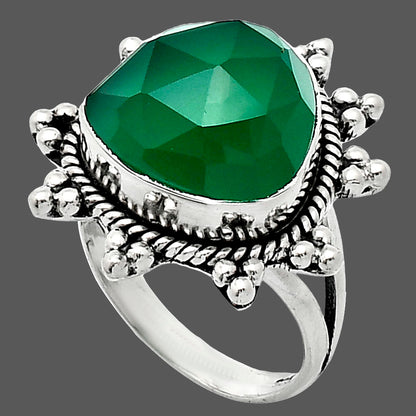 Premium Quality Green Onyx Checker Ring size-7 R-1234 21-ER10272