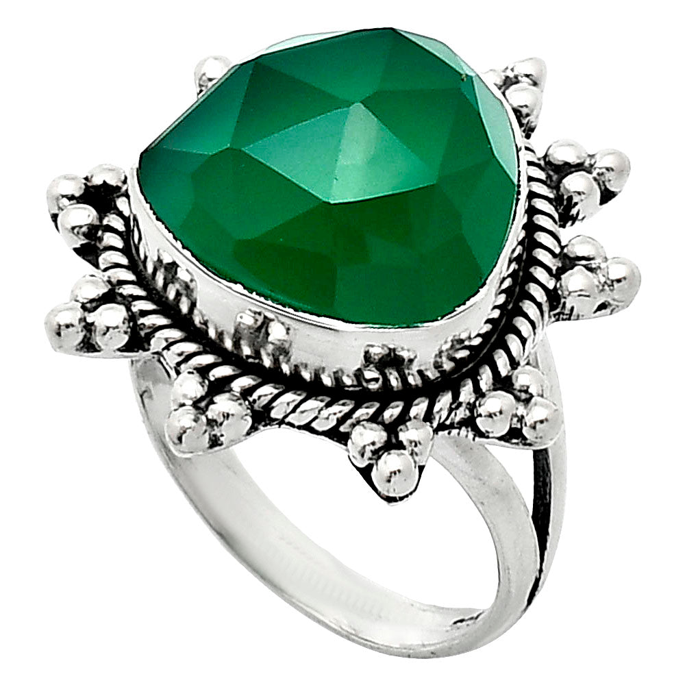 Premium Quality Green Onyx Checker Ring size-7 R-1234 21-ER10272