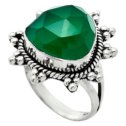 Premium Quality Green Onyx Checker Ring size-7 R-1234 21-ER10272