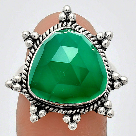 Premium Quality Green Onyx Checker Ring size-8 R-1234 21-ER10273