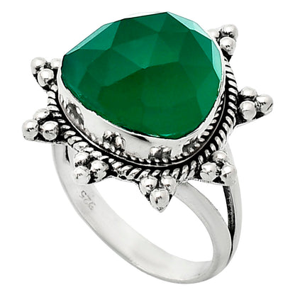 Premium Quality Green Onyx Checker Ring size-8 R-1234 21-ER10273