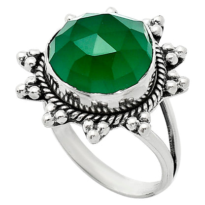 Premium Quality Green Onyx Checker Ring size-9 R-1234 21-ER10274