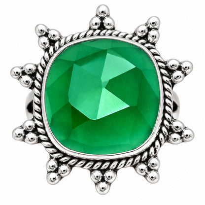 Premium Quality Green Onyx Checker Ring size-7 R-1234 21-ER10275