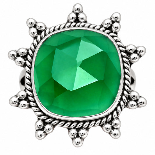 Premium Quality Green Onyx Checker Ring size-7 R-1234 21-ER10275