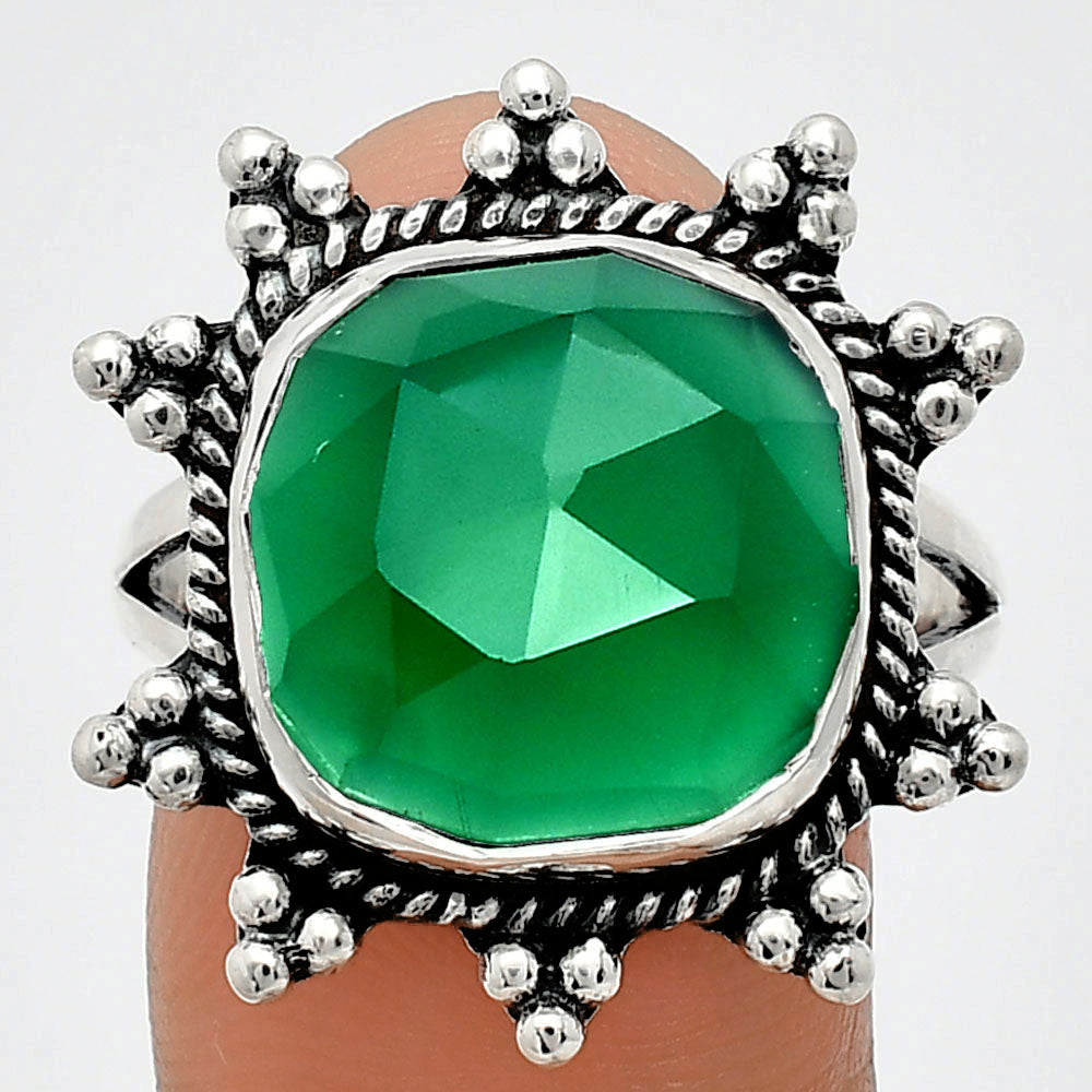 Premium Quality Green Onyx Checker Ring size-10 R-1234 21-ER10276