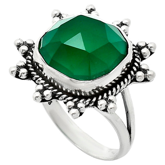 Premium Quality Green Onyx Checker Ring size-10 R-1234 21-ER10276