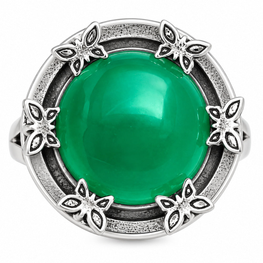 Premium Quality Natural Green Onyx Ring size-9.5 R-1716 21-ER10277
