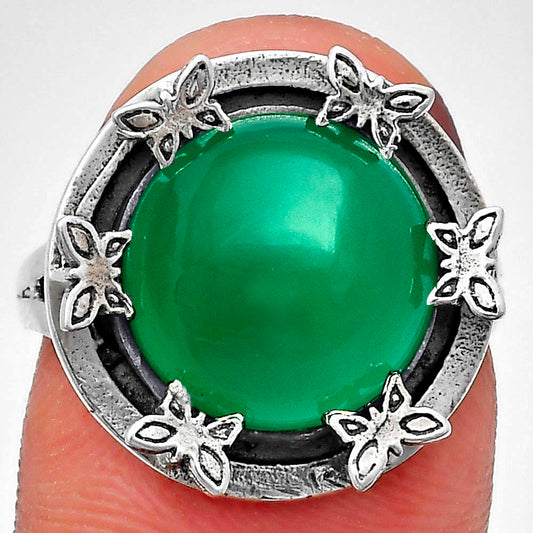 Premium Quality Natural Green Onyx Ring size-9.5 R-1716 21-ER10277