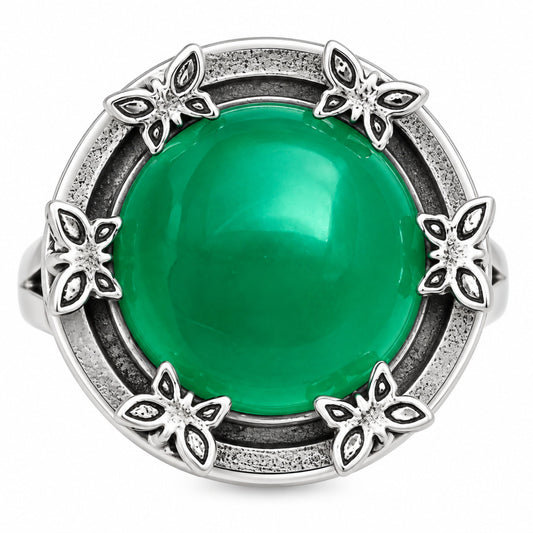 Premium Quality Natural Green Onyx Ring size-9 R-1716 21-ER10278