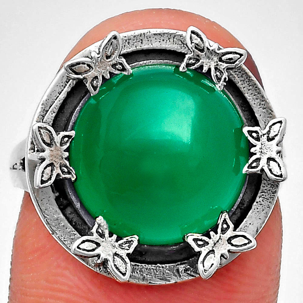 Premium Quality Natural Green Onyx Ring size-9 R-1716 21-ER10278