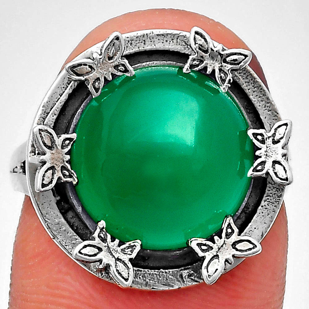 Premium Quality Natural Green Onyx Ring size-8.5 R-1716 21-ER10279