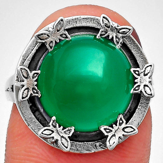 Premium Quality Natural Green Onyx Ring size-8.5 R-1716 21-ER10279