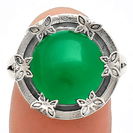 Premium Quality Natural Green Onyx Ring size-8.5 R-1716 21-ER10281