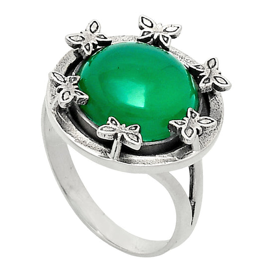 Premium Quality Natural Green Onyx Ring size-8.5 R-1716 21-ER10281