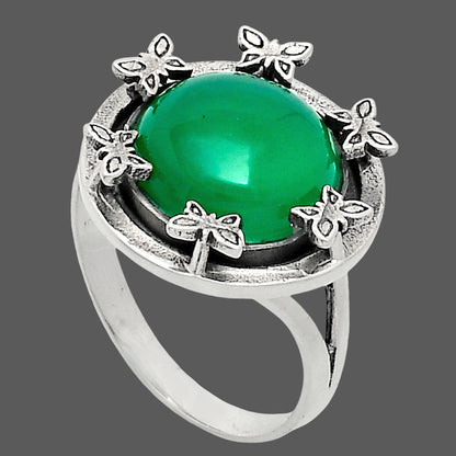 Premium Quality Natural Green Onyx Ring size-7 R-1716 21-ER10283