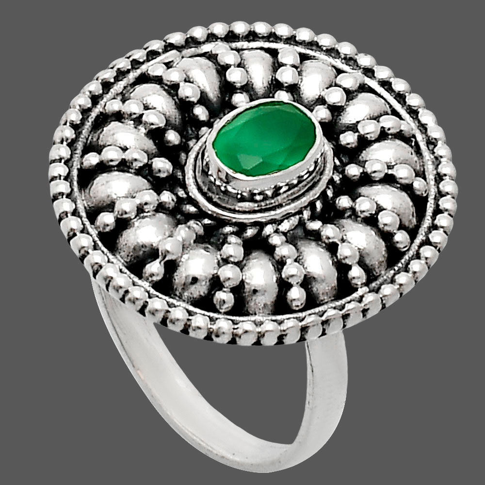 Premium Quality Natural Green Onyx Ring size-8.5 R-1691 21-ER10285