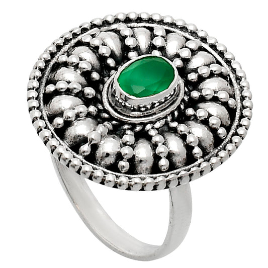 Premium Quality Natural Green Onyx Ring size-8.5 R-1691 21-ER10285