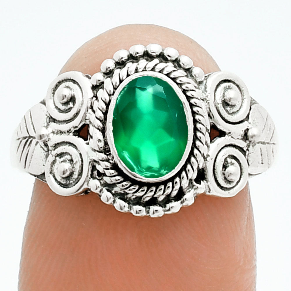 Premium Quality Natural Green Onyx Ring size-8 R-1280 21-ER10289