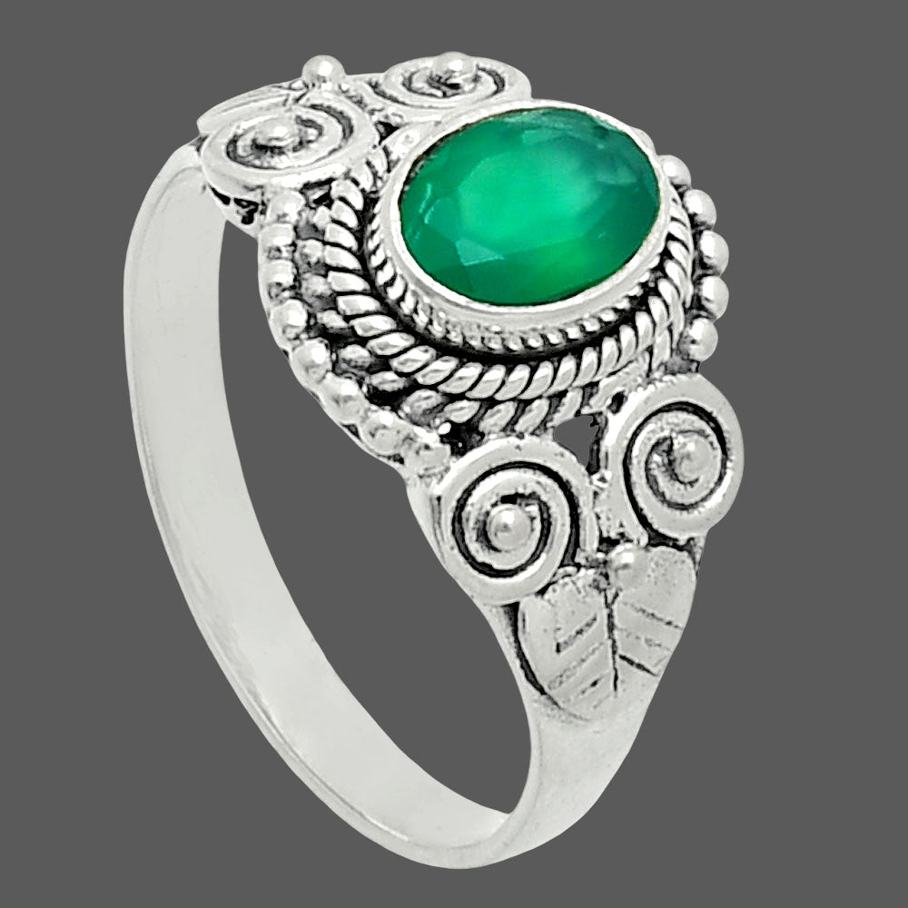 Premium Quality Natural Green Onyx Ring size-8 R-1280 21-ER10289