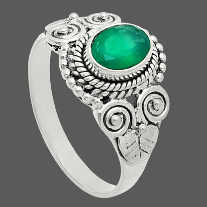 Premium Quality Natural Green Onyx Ring size-8 R-1280 21-ER10289