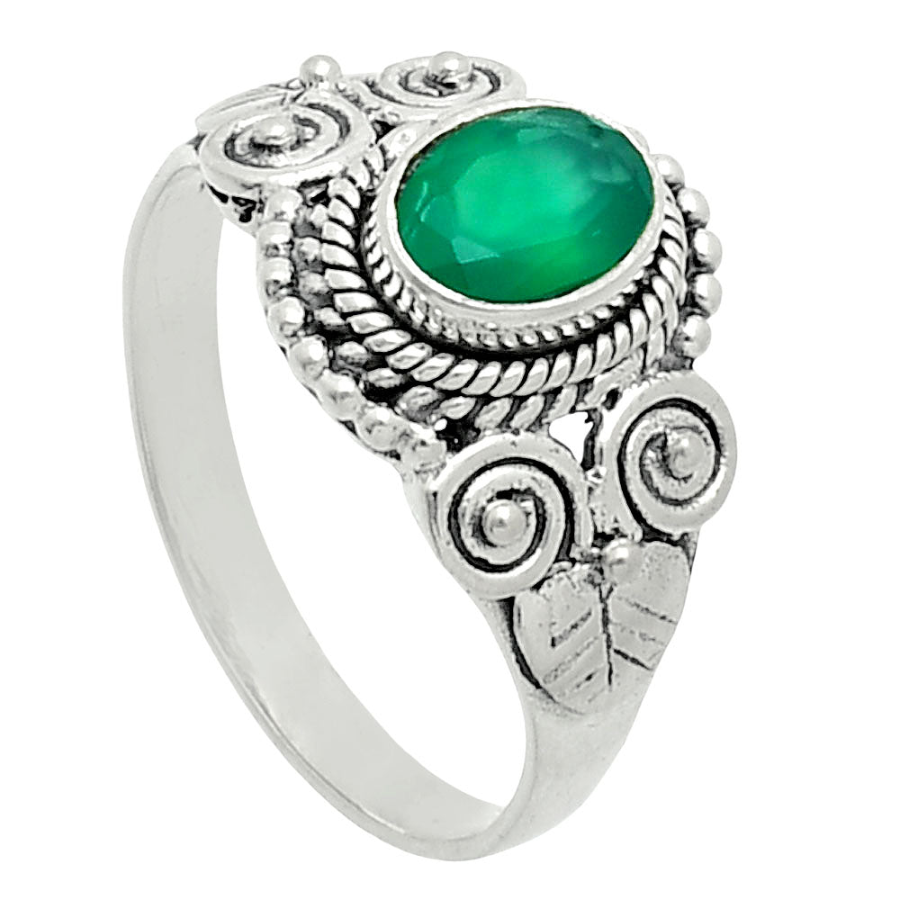 Premium Quality Natural Green Onyx Ring size-8 R-1280 21-ER10289