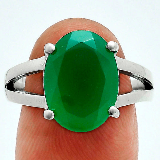 Premium Quality Natural Green Onyx Ring size-9 R-1019 21-ER10296