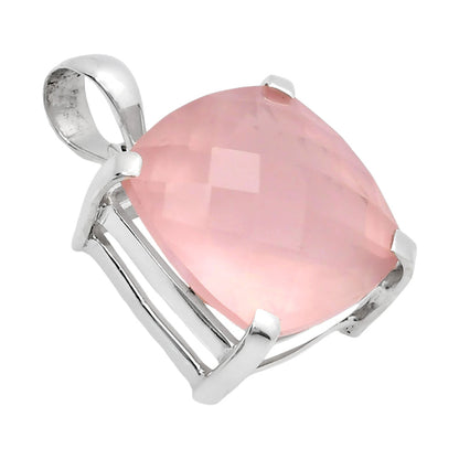 Premium Quality Rose Quartz Checker - Madagascar Pendant P-1013 22-EP10095