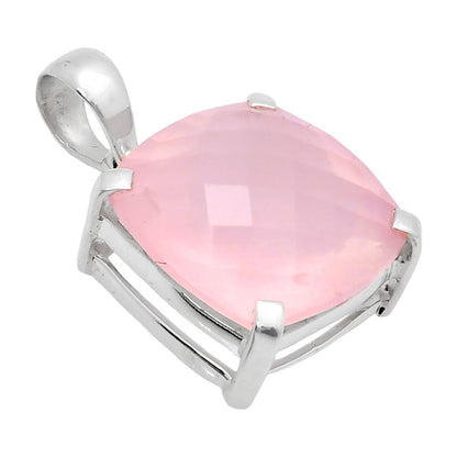 Premium Quality Rose Quartz Checker - Madagascar Pendant P-1013 22-EP10096