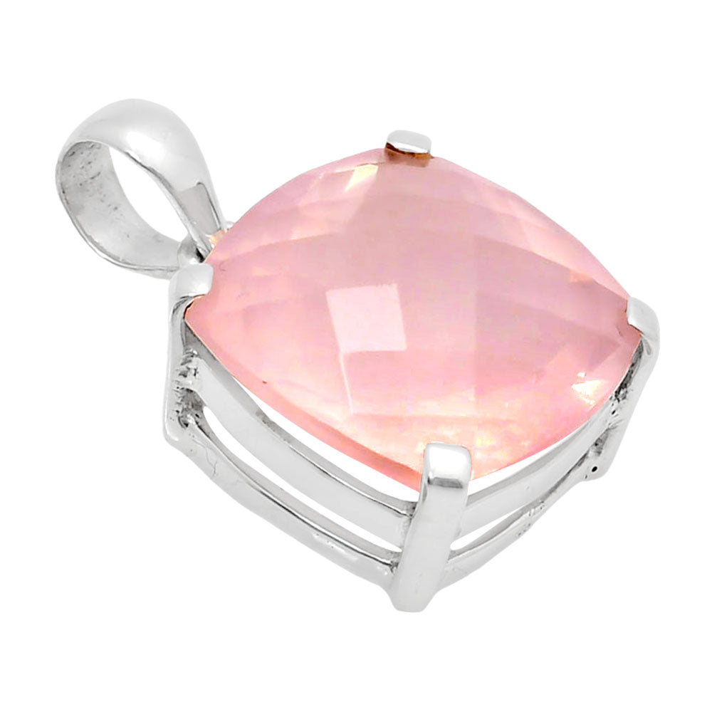 Premium Quality Rose Quartz Checker - Madagascar Pendant P-1013 22-EP10097