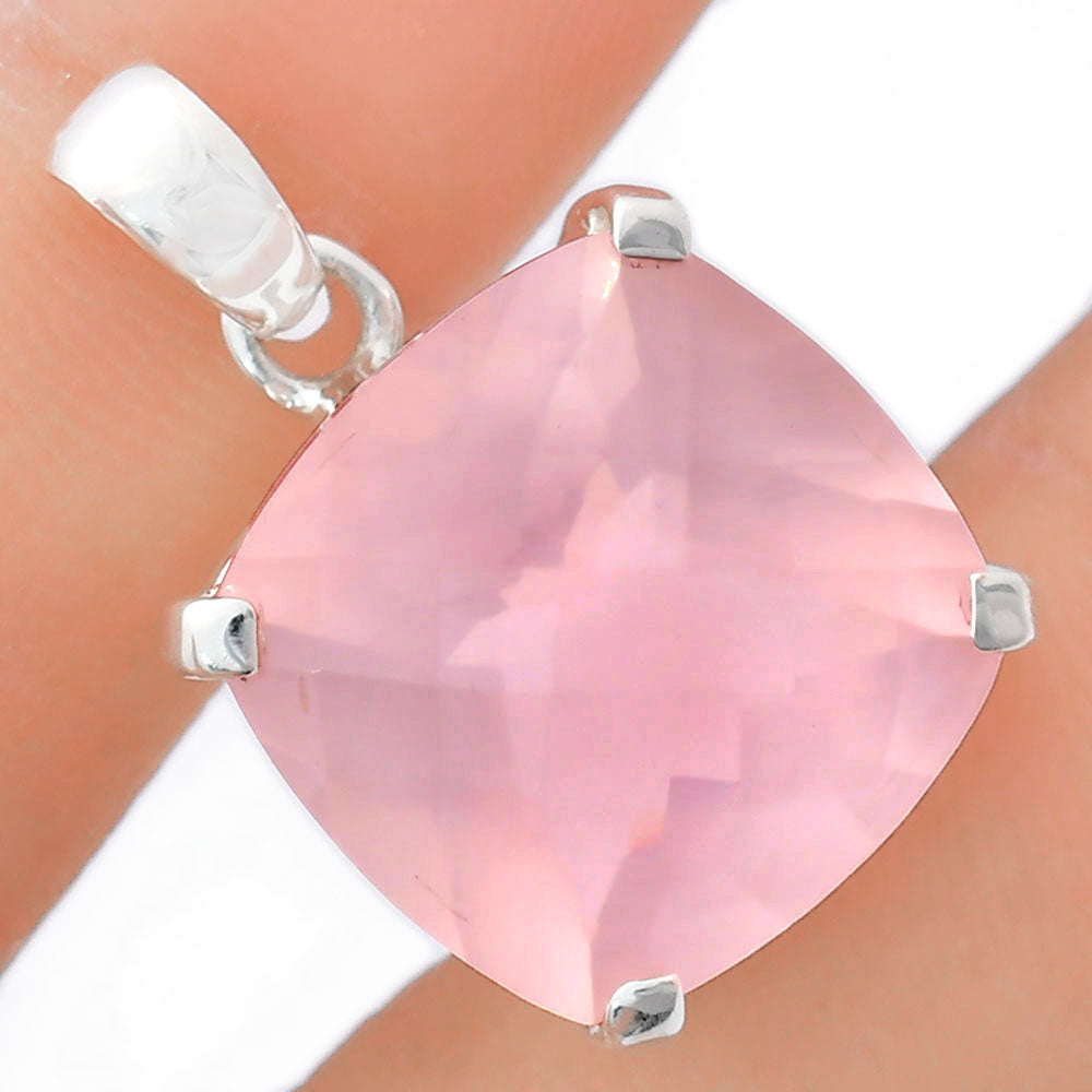 Premium Quality Rose Quartz Checker - Madagascar Pendant P-1013 22-EP10098
