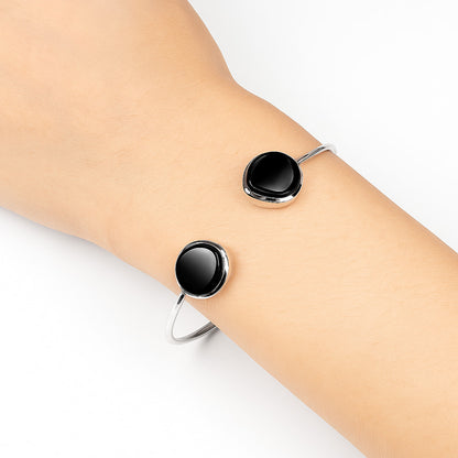 Premium Quality Black Onyx Cuff Bangle Bracelet B-1004 23-EB10082