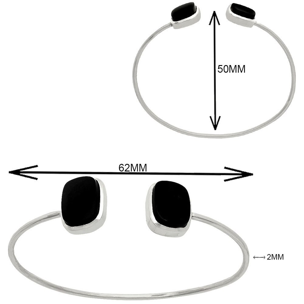 Premium Quality Black Onyx Cuff Bangle Bracelet B-1004 23-EB10084