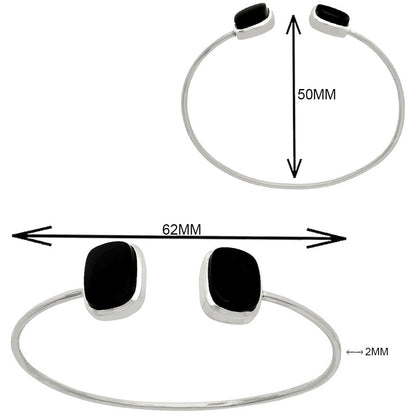 Premium Quality Black Onyx Cuff Bangle Bracelet B-1004 23-EB10084